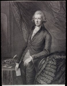 The Right Hon William Pitt den yngre (gravyr) av Gainsborough (after) Dupont