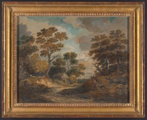 Landschaft: Mann mit Reisigbündeln