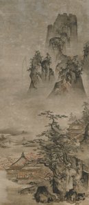 Landskap: berg, bäck och hus, Muromachi-perioden, tidigt 1500-tal. av Gakuo Zokyu