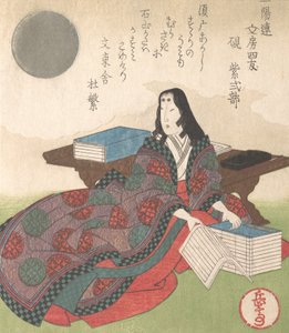 Fyra vänner av kalligrafi: Lady Murasaki, 1800-talet.