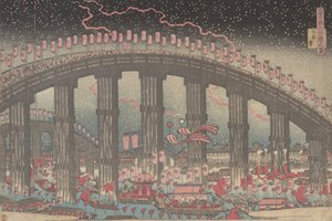 Tenmangu-festivalen i Osaka, 1834.