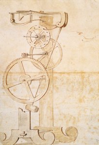 Ritning av Galileos pendelur, manuskript av Galileo Galilei (1564-1642), 85 gal, f 50 r.