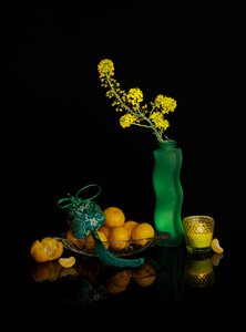 Livfullt stilleben med citrusfrukter