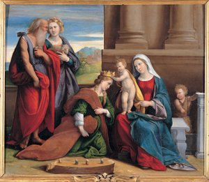 Kröning av Saint Catherine av Garofalo