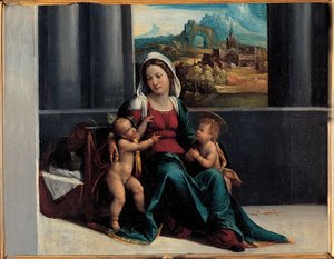 Madonna med barnet och St John av Garofalos workshop