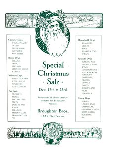 Annons för Broughton Bros. - Special Christmas Sale, 1917