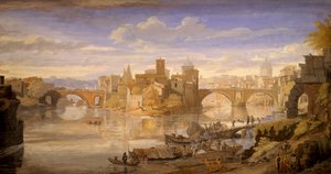 Kisiwa cha Tiber, na Gaspar van Wittel (takriban 1652-1736) swed
