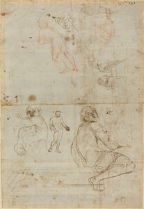 Figurer från Farnese-palatset och från Life av Gaspar van Wittel after Annibale Carracci