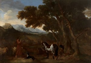 Dughet - Landskap med en eremit som predikar för djur, 1637 - 1638