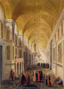 Haghia Sophia, plåt 2: narthexen, graverad av Louis Haghe (1806-85) publicerad 1852