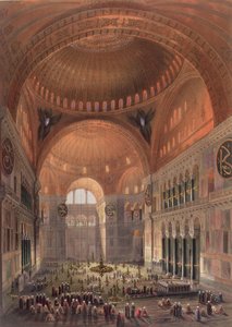 Interiör av Haghia Sophia, Konstantinopel, pub. 1852
