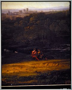 Italienskt pastoralt landskap, detalj, odaterad