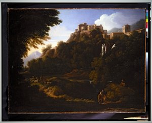 Landskap - Ett vattenfall i den romerska Campagna av Gaspard Poussin Dughet