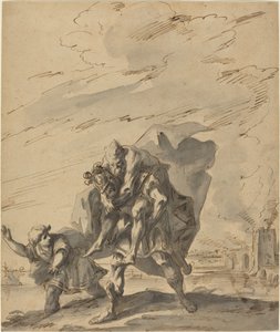 Aeneas bär anchises från Burning Troy