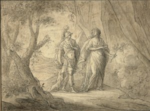 Par i en skog (penna och bläck på papper)