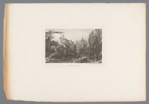 Vy över en bäck nära Salins Le ruisseau à Salins (titel på objekt) Franska etsningar från 1875 (serietitel) L