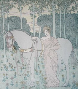 Nausicaa, illustration från bok 6 av Odyssey, översatt av Lecomte de l