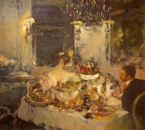 Champagne, av Gaston La Touche (1851-1913), olja på duk