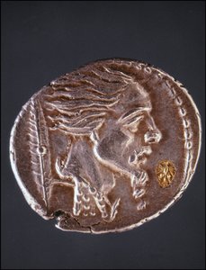 Förmoda profil av Vercingetorix på ett Gauloise-stycke. Medaljsamlingens museum. Milano