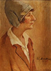 Porträtt av poeten Anna Akhmatova 1889-1966, 1929 av Gavriil Petrovich Makaturin