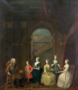 Thomas Wentworth, (1672-1739) Earl of Strafford och hans familj, ca 1732