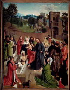 La Resurrection de Lazarus Målning av Gerard de Saint-Jean (1460/1465-1488/1493) 1400-talet sön. 1,27x0,97 m