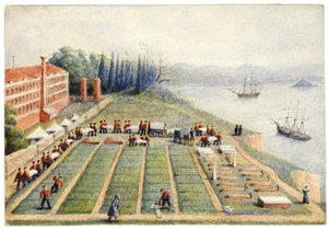 Begravningsplatsen vid det allmänna sjukhuset i Scutari, april 1855 av General E.W. Wray