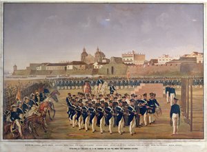Skjutningen av Pantaleon German de Ribon och hans 8 följeslagare i Cartagena den 24 februari 1816 (färgstick) av Generoso Jaspe
