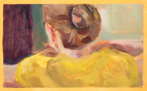 Yellow Jumper (olja på papper)
