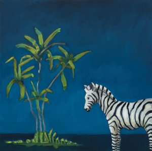 Zebra med palmträd, 2019 (olja på duk)