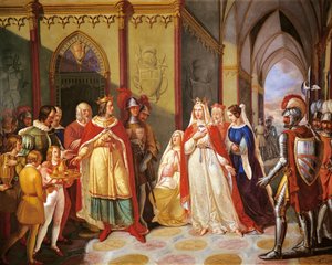 Tancred skickar Constance av Hauteville tillbaka till sin man Henry IV, av Gennaro Maldarelli (1795-1858), Italien av Gennaro Maldarelli