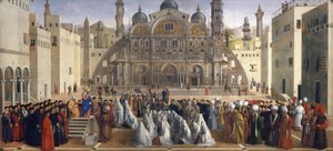 Markus predikar i Alexandria, Egypten av Gentile and Giovanni Bellini