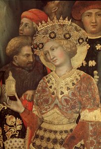 Tillbedjan av Magi. Detalj (målning av Gentile da Fabriano