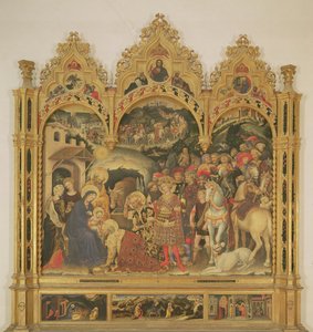 Tillbedjan av Magi altartavla, 1423 (tempera på panel) av Gentile da Fabriano