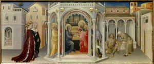 Presentation vid templet Trämålning av Gentile da Fabriano (1370-1427) 1423 Sön. 0,26x0,66 m av Gentile da Fabriano