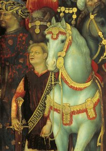 The Adoration of the Magi, detalj av hästar av Gentile da Fabriano
