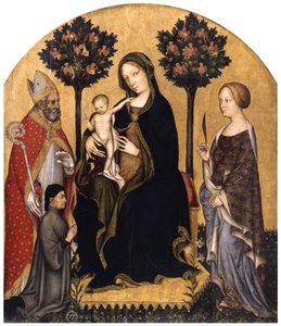 Den tronande Maria med barnet, den helige Nikolaus av Bari, den heliga Katarina av Alexandria och en donator