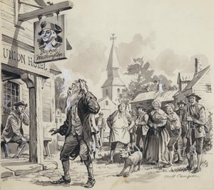 Rip Van Winkle (gouache på papper) av Geoff Campion