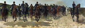 "Cavalry" (Cavalry) Målning av George Hendrik Breitner (1857-1923) - 1883-1888 - Olja på duk Dim 137x337 cm Gemeentemuseum Den Haag (Haag) Nederländerna