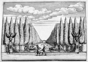 Slotts- och trädgårdsdesign, 1664 av Georg Andreas Bockler