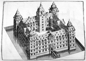 Slottsdesign, 1664 av Georg Andreas Bockler