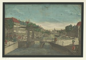 Utsikt över Bierkade i Haag av Georg Balthasar Probst (possibly)