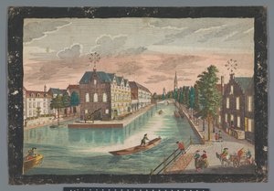 Utsikt över De Geer-lagret i Delft Prospect des Zeug-Hausses, innerhalb der Stadt Delft (titel på objekt)