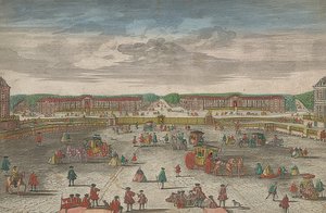 Utsikt över stallet i slottet i Versailles av Georg Balthasar Probst