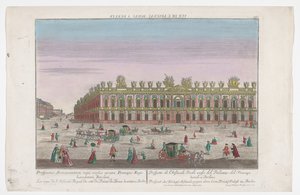Utsikt över Zeughaus i Berlin Prospect des Konigl. Arsenals, gegen dem Cron.Prinzl. Palace of Berlin (titel på objekt) Berlin (serietitel) av Georg Balthasar Probst
