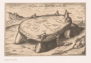 Utsikt över Pierre Levée nära Poitiers La pierre levee demie lieue de Poictiers (titel på objekt) av Georg Braun (possibly)