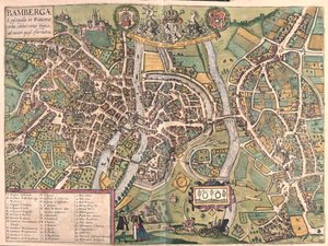 Bambergen, Tyskland - i "Civitates Orbis Terrarum" av Georg Braun, Köln 1617 av Georg Braun