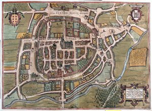 Braga, Portugal - i "Civitates Orbis Terrarum" av Georg Braun, Köln 1617 av Georg Braun