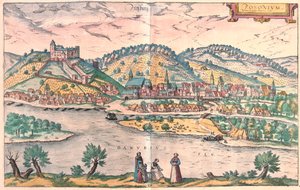 Bratislava, Slovakien - i "Civitates Orbis Terrarum" av Georg Braun, Köln 1617 av Georg Braun