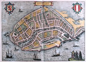 Dordrecht, Nederländerna - i "Civitates Orbis Terrarum" av Georg Braun, Köln 1617 av Georg Braun